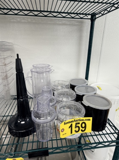 LOT OF ASSORTED PLASTICWARE & GLASS WASHER: