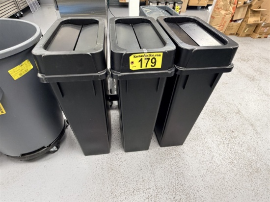 BID PRICE X 3 - (3) SLIM CAN WASTE BINS W/ LIDS