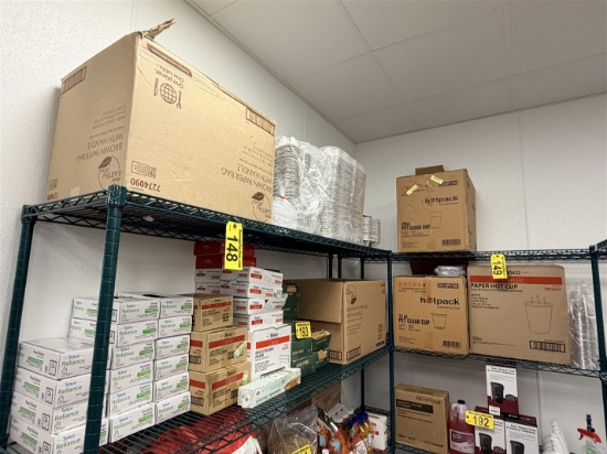 LOT OF ASSORTED TAKE-OUT CONTAINERS, DISPOSABLE SERVEWARE: