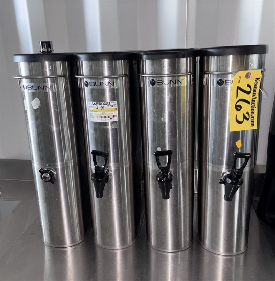 BID PRICE X 4 - (4) BUNN S/S NARROW BEVERAGE DISPENSERS