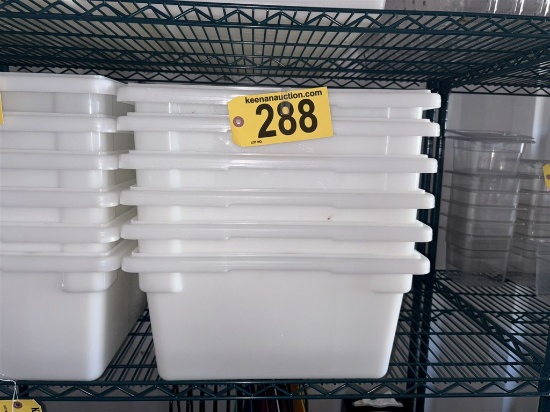BID PRICE X 6 - (6) 26" X 18" PLASTIC PRODUCT BINS W/ 12-LIDS