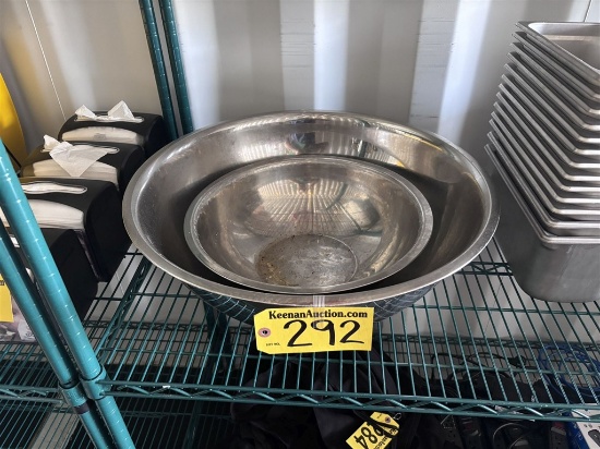 LOT OF 2-S/S MIXING BOWLS, 22 1/2" & 16"