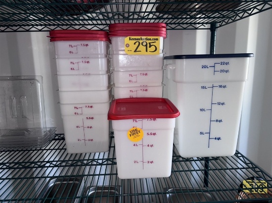 BID PRICE X 12 - (12) ASSORTED PLASTIC INGREDIENT BINS: