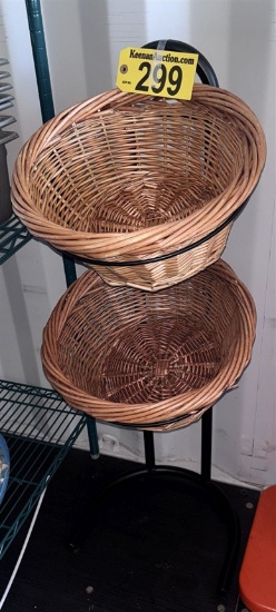 2-TIER METAL FRAME BASKET RETAIL DISPLAY