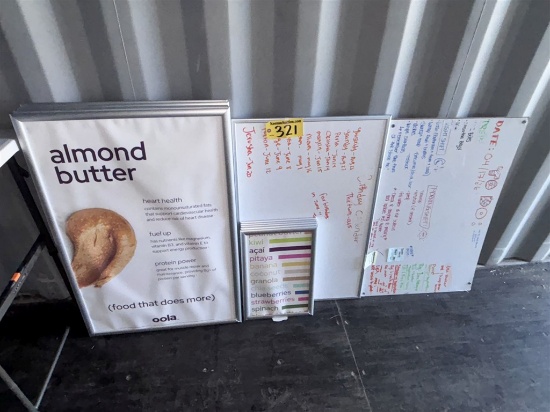 Lot Of 11-Assorted Size Poster Frames & 2-Dry-Erase Boards