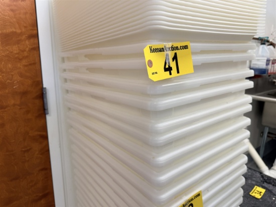 BID PRICE X 9 - (9) 26" X 18" PLASTIC PRODUCT BINS W/ LIDS