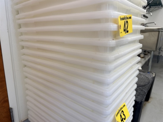 BID PRICE X 9 - (9) 26" X 18" PLASTIC PRODUCT BINS W/ LIDS
