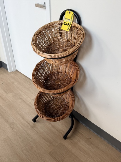 3-Tier Metal Frame Basket Retail Display