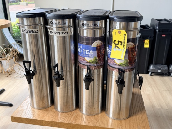 BID PRICE X 4 - (4) BUNN S/S NARROW BEVERAGE DISPENSERS