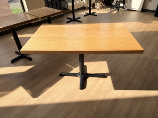 4' X 30" WOOD TOP PEDESTAL DINING TABLE