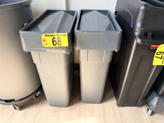 BID PRICE X 2 - (2) CARLISLE TRIMLINE SLIM CAN WASTE BINS W/ LIDS