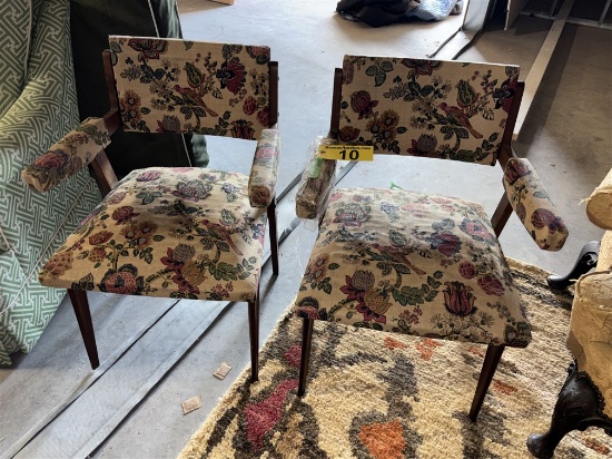 BID PRICE X 2 - (2) UPHOLSTERED SIDE ARM CHAIRS