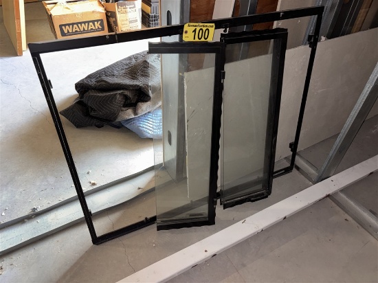LOT: 2-FIREPLACE HINGED GLASS DOORS & 48.5" X 37.5" FRAME