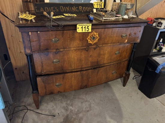 3-DRAWER CHEST OF DRAWERS, 50" X 21" X 37"H