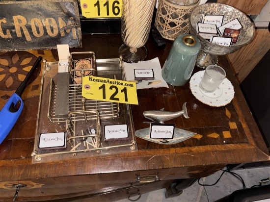 LOT OF ASSORTED MATCH HOLDERS & TRAY