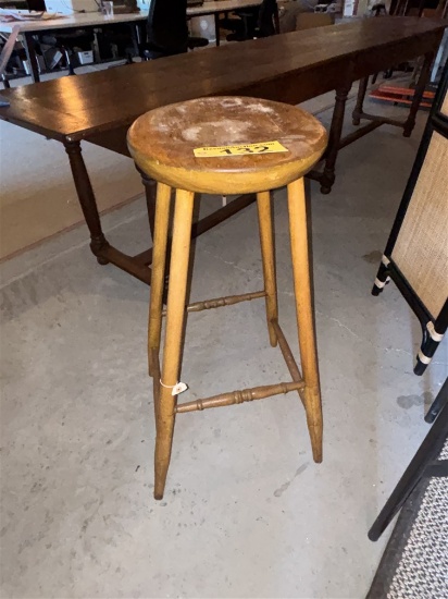 WOODEN STOOL W/ FOOT RESTS, 34"H