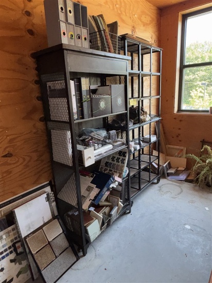 LOT: 2-STORAGE RACKS & CONTENTS: