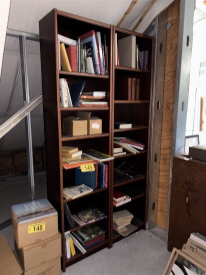 BID PRICE X 2 - (2) 7-SHELF BOOKCASES W/ ASSORTED BOOKS