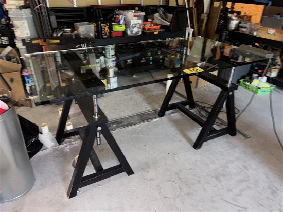 3' X 6' GLASS TOP TABLE, 3/4" THICK