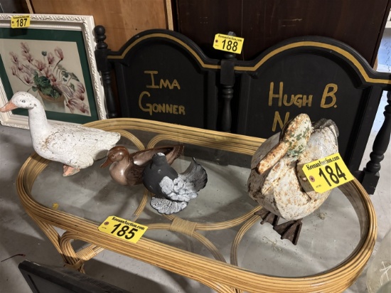 LOT: ASSORTED DECORATIVE GOOSE, DUCK, PIGEON