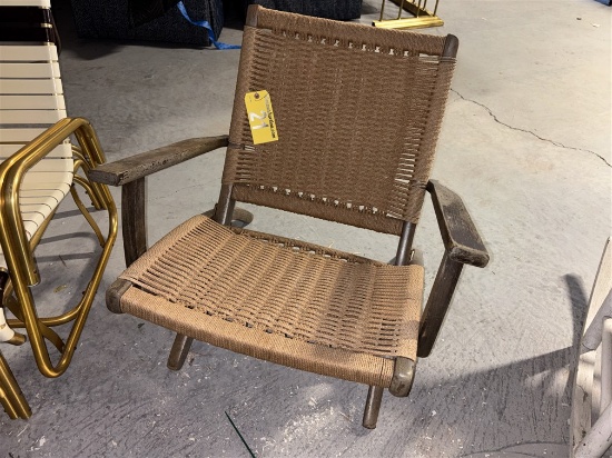 Folding Wicker Deck Chair