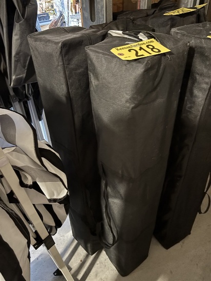 BID PRICE X 2 - (2) BLACK & WHITE STRIPED EZ-UP CANOPIES