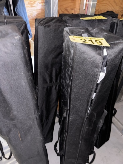 BID PRICE X 2 - (2) BLACK & WHITE STRIPED EZ-UP CANOPIES