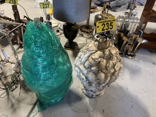 BID PRICE X 2 - (2) LARGE TABLE LAMPS, 27"H