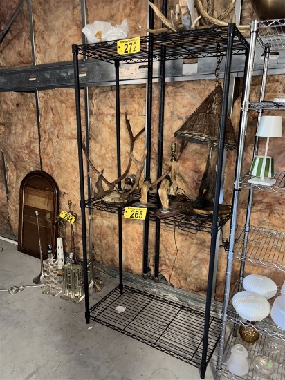 BID PRICE X 2 - (2) BLACK WIRE STORAGE RACKS, 4-SHELF & 3-SHELF