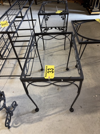 METAL PATIO TABLE FRAME, 24.5" X 16.5" X 23"H - NO GLASS TOP