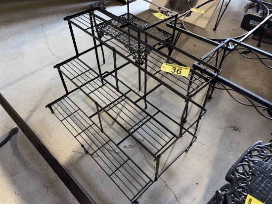 METAL 3-TIER PLANT STAND, 39" X 28"H