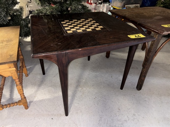 CAME TABLE, 38" X 38" X 30"H, CHESS & BACKGAMMON