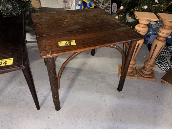 WOOD BRANCH/LOG TABLE, 36" X 36" X 30.75"H