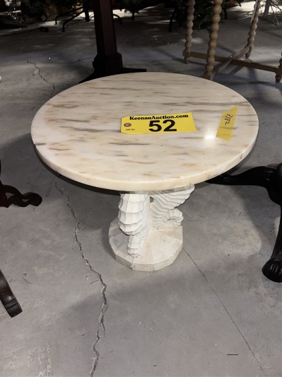 SEAHORSE SINGLE PEDESTAL MARBLE TOP SIDE TABLE