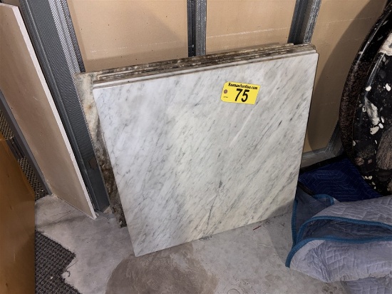 BID PRICE X 6 - (6) MARBLE TABLE TOPS, 29.5" X 29.5" X .75"D