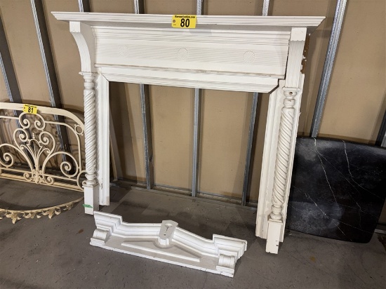 FIREPLACE MANTEL W/ WALL DÉCOR PIECE, 60.75" X 11.5" X 56"H