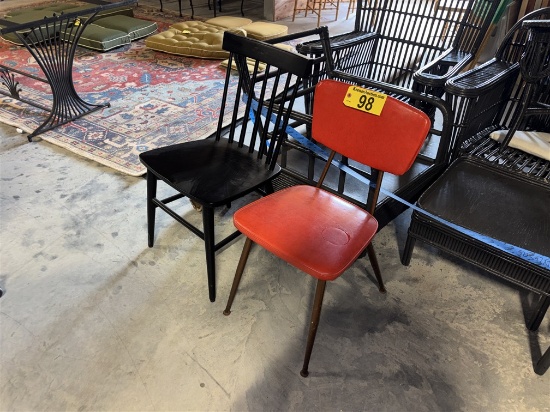 LOT OF 2-SIDE CHAIRS, VINYL & WOOD