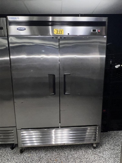 ATOSA MODEL MBF8503 2-DOOR S/S COMMERCIAL FREEZER, ON CASTERS