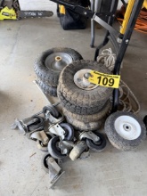 LOT: 10-UTILITY WHEELS, 8-SWIVEL CASTERS