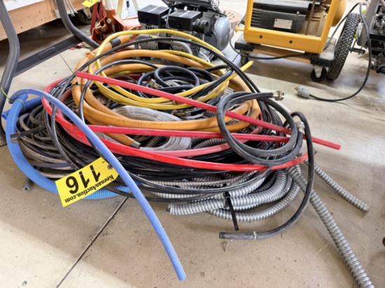 LOT ASSORTED HOSE, GAS LINE, WATER LINE, CONDUIT