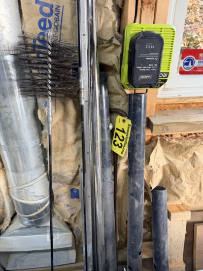 LOT: CHIMNEY BRUSH AND EXTENSIONS, LALLY COLUMN