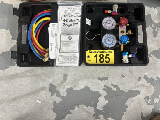 PITTSBURGH A/C MANIFOLD GAUGE SET & R-134A FREON TANK