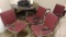 LOT OF 4 UPHOLSTERED METAL STACKING CHAIRS