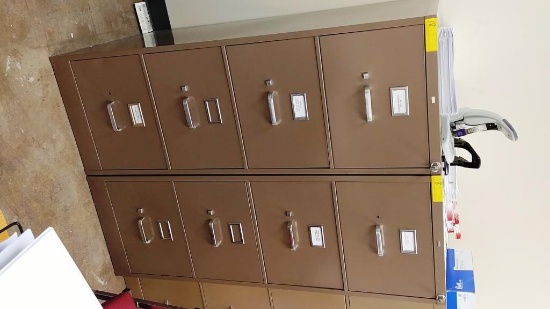 Lt of 2 HON Brown metal legal size file cabinets