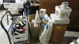 LOT OF COMPOUND, MORTAR, GROUT AND TOOLS