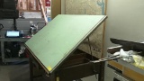 WOOD BASED DRAFTING TABLE W/ LIGHT AND 2 DRAWERS