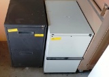 (2) METAL ROLLING 2-DRAWER LETTER-SIZED FILE CABINETS