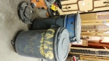 LOT OF TRASH CANS & WHEELED STANDS