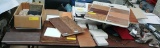 LOT OF MISC. BUILDER'S SAMPLES - TILE, WOOD FLOOR, INSULATED GLASS AND SHINGLES