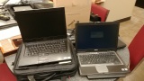 LOT OF 2 DELL LATITUDE NOTEBOOKS WITH POWER ADAPTERS & 1 NOTEBOOK BAG
